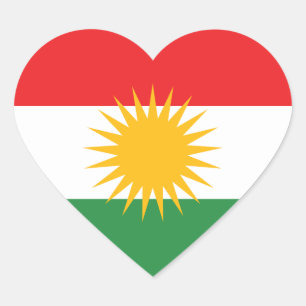 Sticker Cœur Drapeau du Kurdistan
