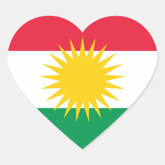 Sticker Cœur Drapeau du Kurdistan