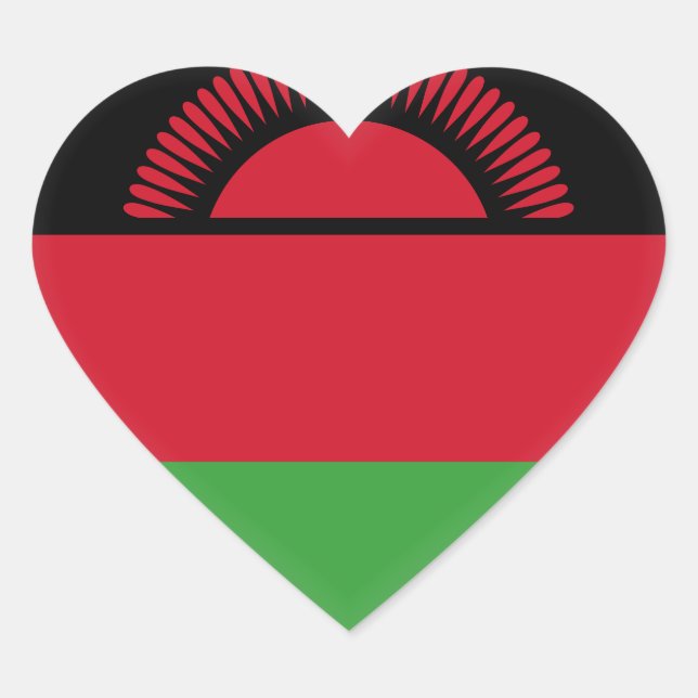 Sticker Cœur Drapeau du Malawi (Devant)