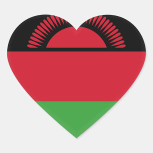 Sticker Cœur Drapeau du Malawi