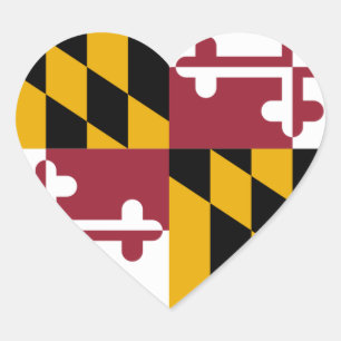 Sticker Cœur Drapeau du Maryland