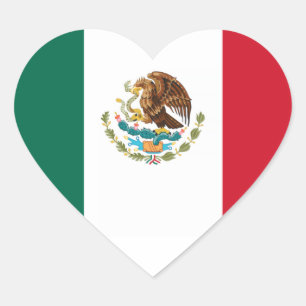 Sticker Cœur Drapeau du Mexique