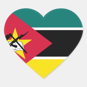 Sticker Cœur Drapeau du Mozambique