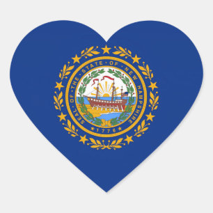 Sticker Cœur Drapeau du New Hampshire
