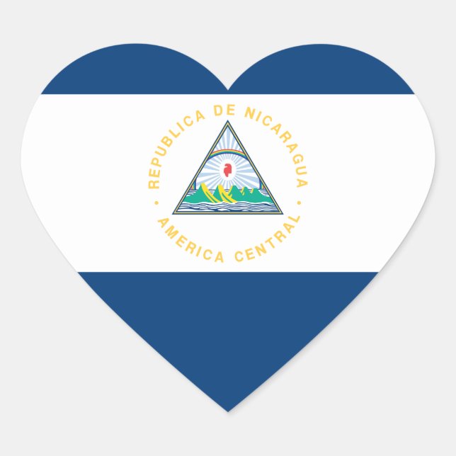 Sticker Cœur Drapeau du Nicaragua (Devant)