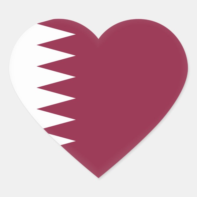 Sticker Cœur Drapeau du Qatar (Devant)