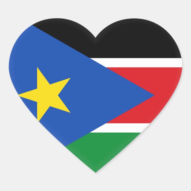 Sticker Cœur Drapeau du Soudan du Sud (Devant)