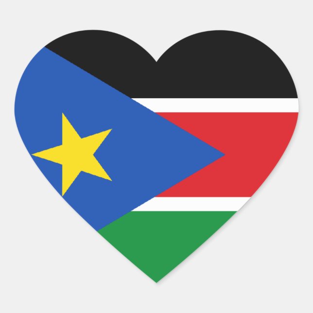 Sticker Cœur Drapeau du Soudan du Sud (Devant)