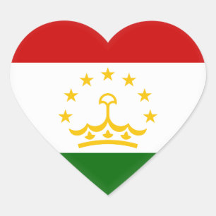 Sticker Cœur Drapeau du Tadjikistan