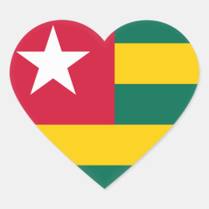 Sticker Cœur Drapeau du Togo