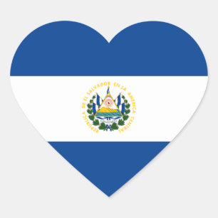 Sticker Coeur Drapeau El Salvador