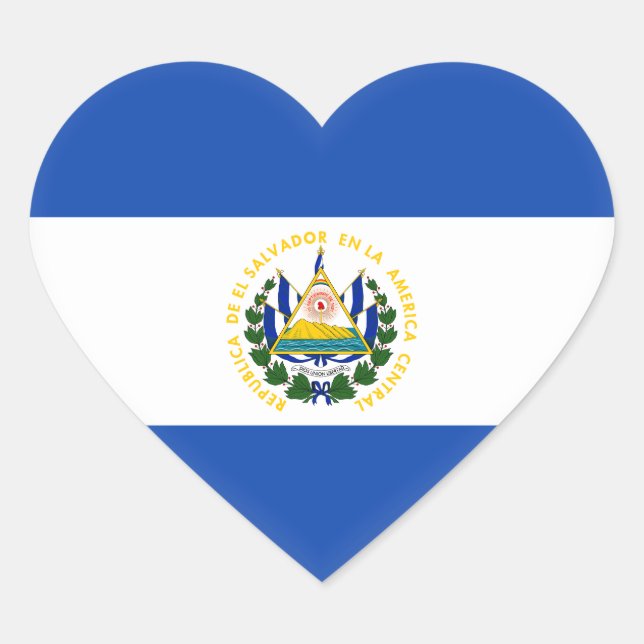Sticker Cœur Drapeau El Salvador (Devant)