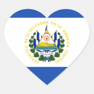 Sticker Cœur Drapeau El Salvador - Bandera de El Salvador