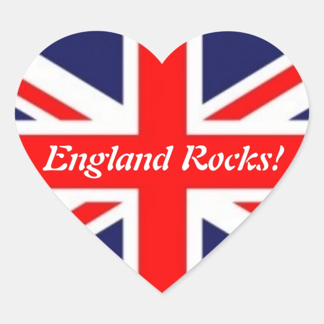 Sticker Cœur Drapeau England Rocks ! - Union Jack (Devant)