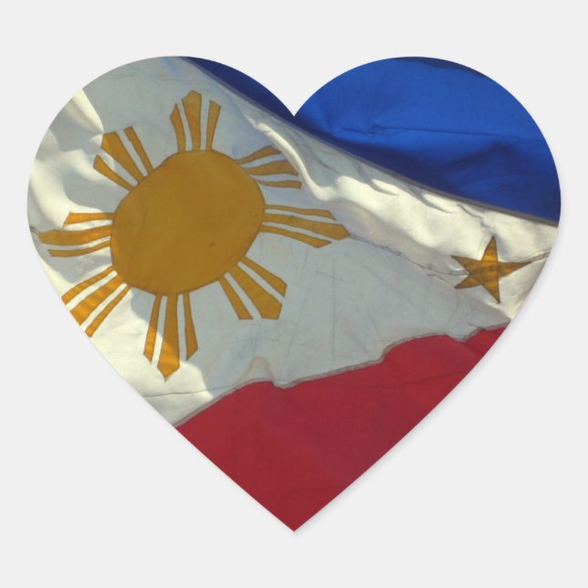 Sticker Cœur drapeau filipino (Devant)
