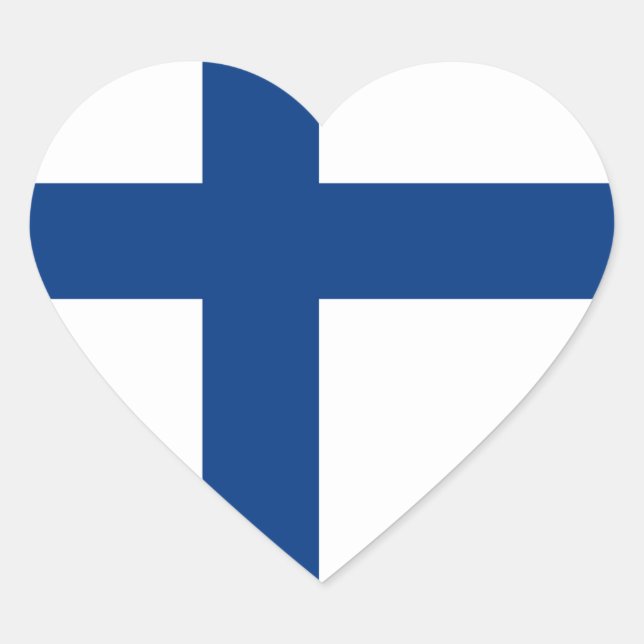 Sticker Cœur Drapeau Finlande (Devant)