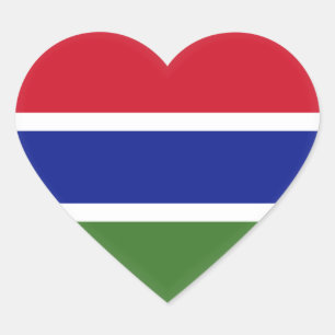 Sticker Cœur Drapeau Gambie