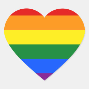 Sticker Cœur Drapeau Gay pride arc-en-ciel LGBT