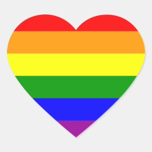 Sticker Cœur Drapeau gay pride / Drapeau arc-en-ciel