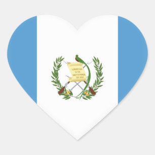 Sticker Cœur Drapeau (guatémaltèque) du Guatemala