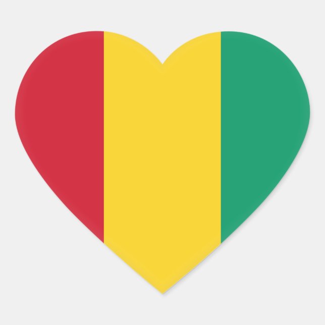 Sticker Cœur Drapeau Guinée (Devant)