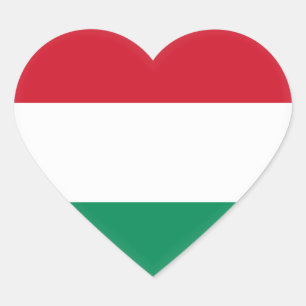 Sticker Cœur Drapeau hongrois