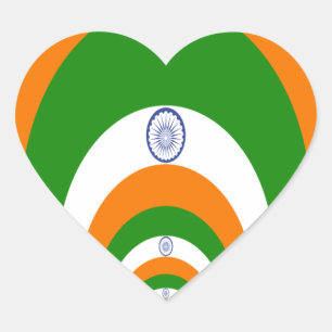 Sticker Cœur Drapeau indien Kaleidoscope : Unité et patriotisme