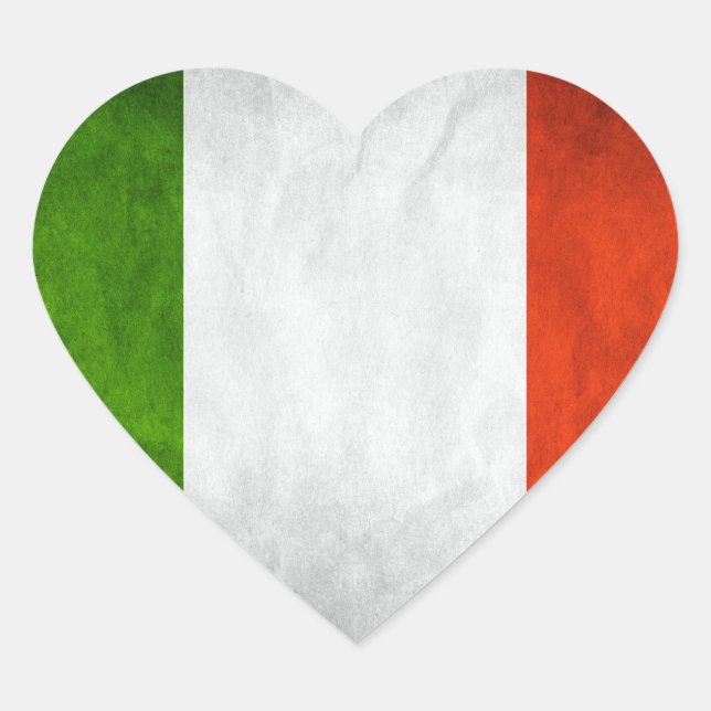 Sticker Cœur Drapeau Italie (Devant)