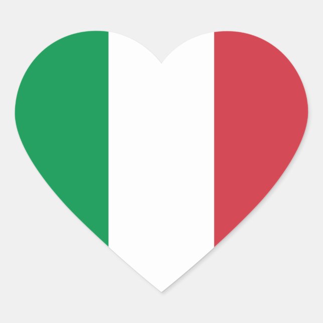 Sticker Cœur Drapeau Italie (Devant)