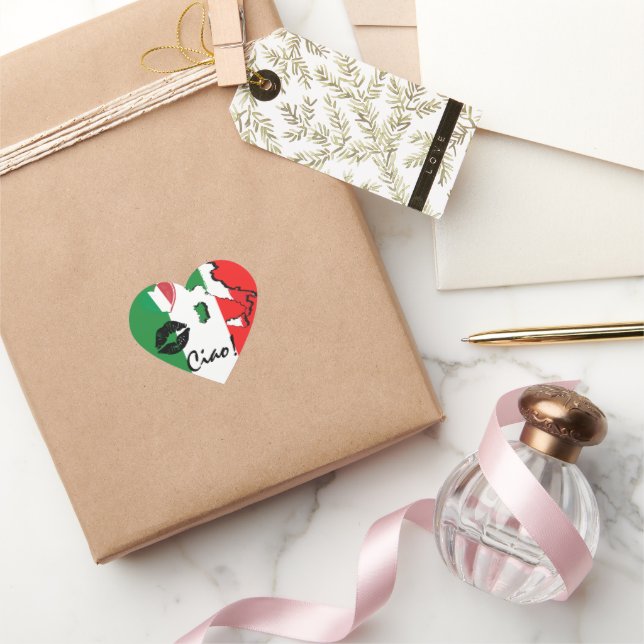 Sticker Cœur Drapeau italien Ciao et formes (Cadeaux)