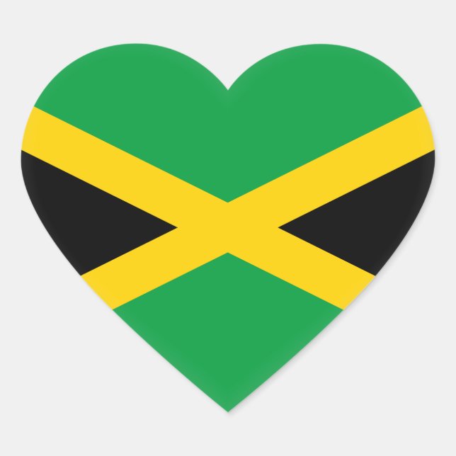 Sticker Cœur Drapeau jamaïcain (Devant)