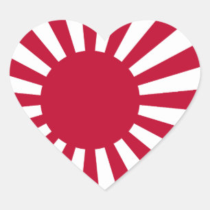 Sticker Cœur Drapeau japonais impérial de marine