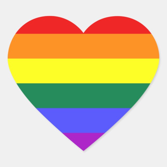 Sticker Cœur Drapeau LGBT (Devant)
