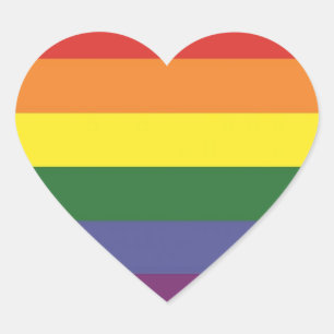 Sticker Cœur Drapeau LGBT (Gay)