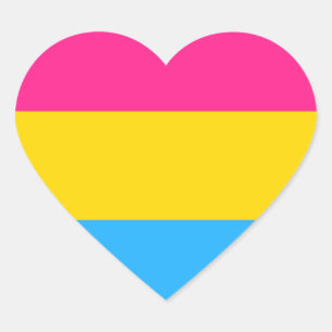 Sticker Cœur Drapeau LGBTQ Pansexual Pride