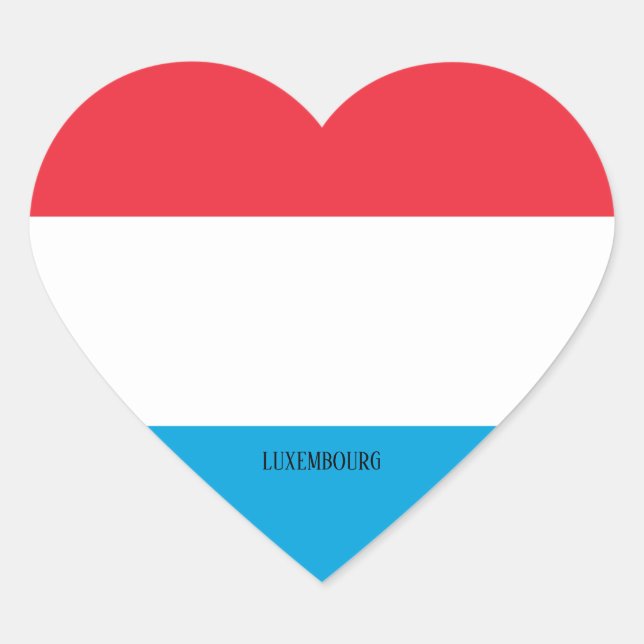Sticker Cœur Drapeau Luxembourg Splendide patriotique (Devant)