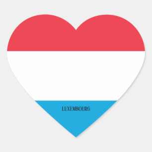 Sticker Cœur Drapeau Luxembourg Splendide patriotique