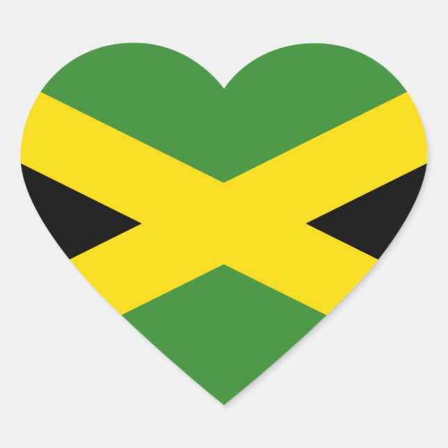 Sticker Cœur Drapeau national de Jamaïque (Devant)