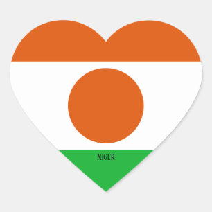 Sticker Cœur Drapeau Niger Splendide patriotique