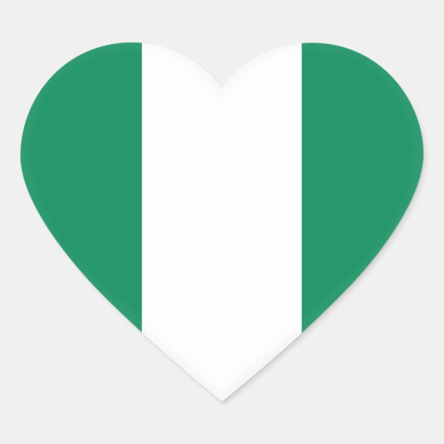Sticker Cœur Drapeau nigérian (Devant)