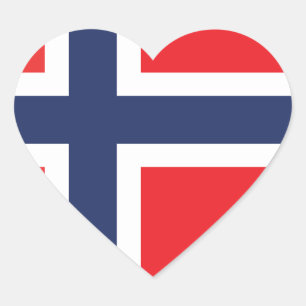STICKER CŒUR DRAPEAU NORVÈGE