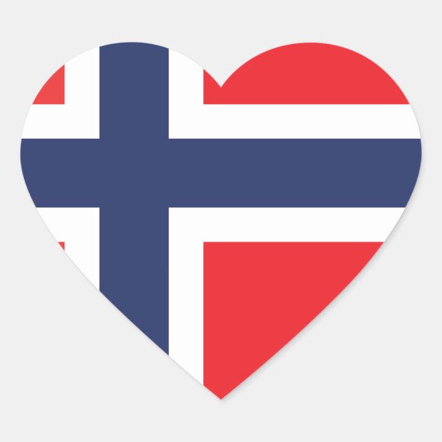 STICKER CŒUR DRAPEAU NORVÈGE (Devant)