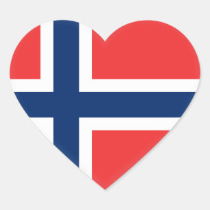 Sticker Cœur Drapeau norvégien