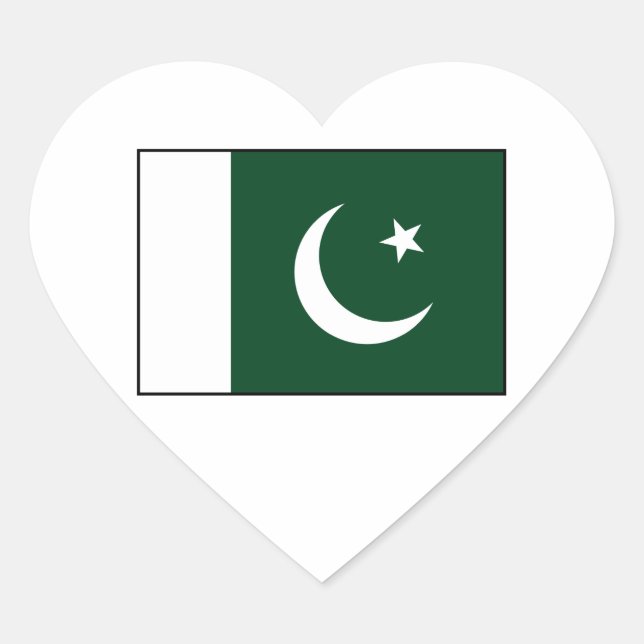 Sticker Cœur Drapeau pakistanais (Devant)