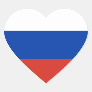 Sticker Cœur Drapeau russe