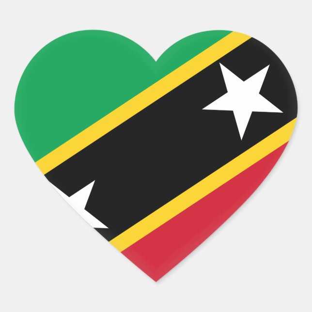 Sticker Cœur Drapeau Saint-Kitts-et-Nevis (Devant)