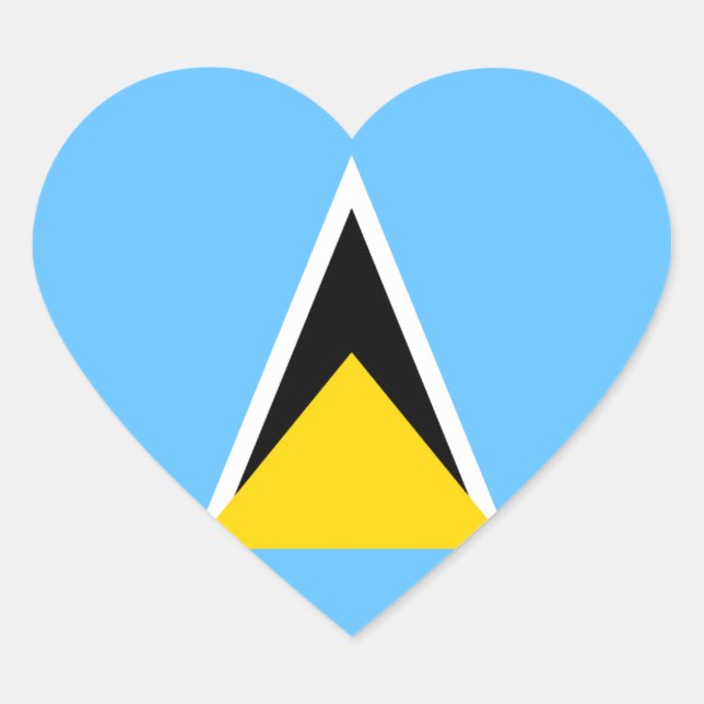 Sticker Coeur Drapeau Sainte-Lucie (Devant)