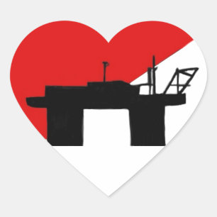 Sticker Cœur Drapeau Sealand