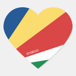 Sticker Cœur Drapeau seychellois Splendide Patriotique
