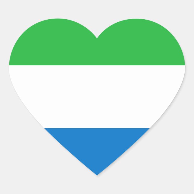 Sticker Cœur Drapeau Sierra Leone (Devant)